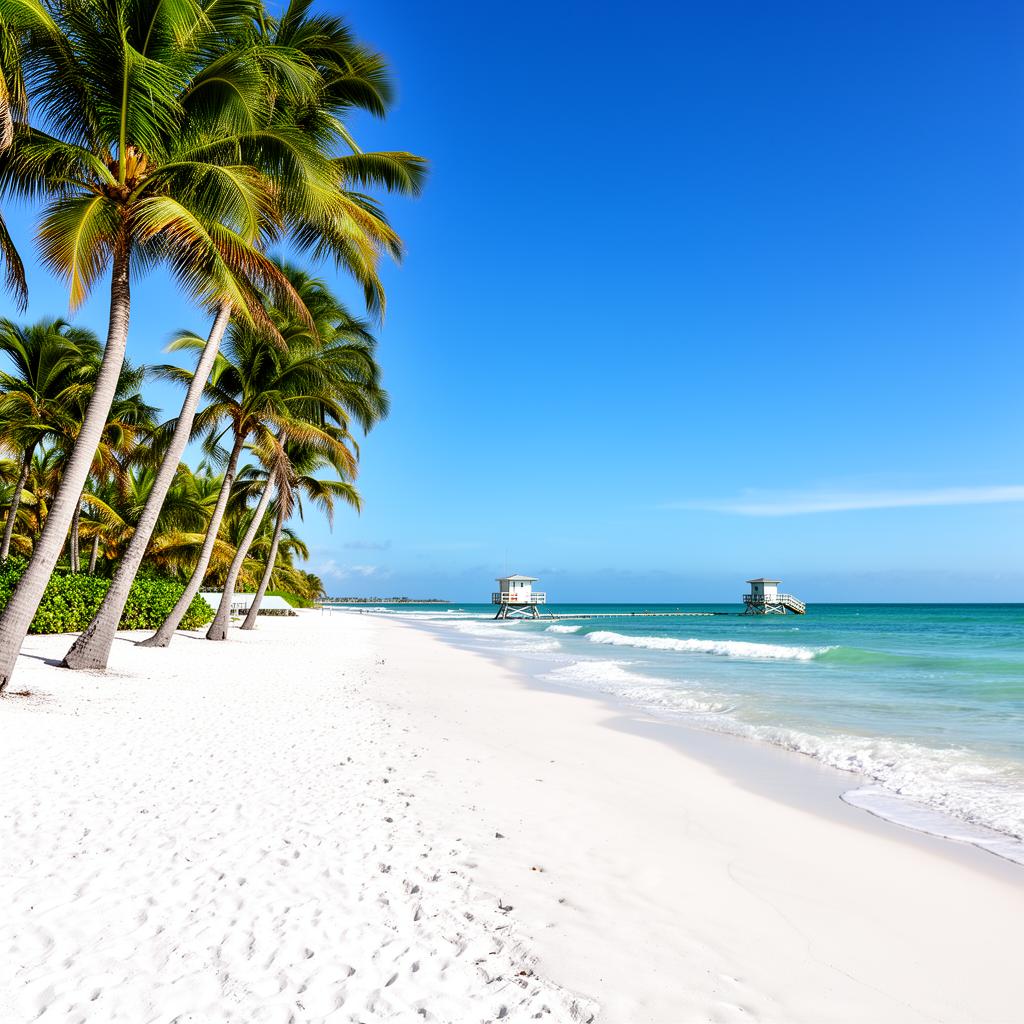 Beautiful West Palm Beach, FL beach with palm trees