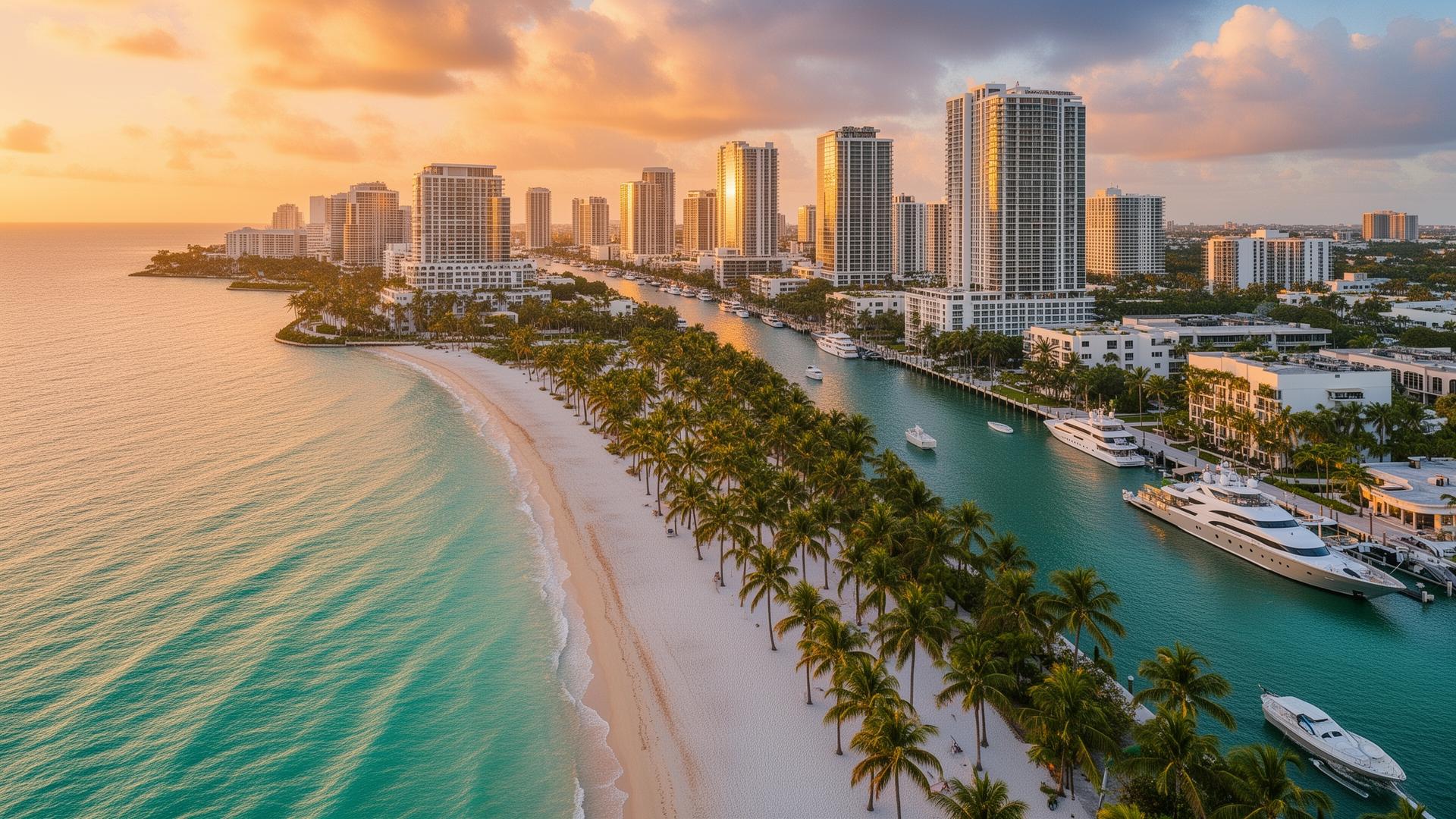 South Florida coastline at sunset